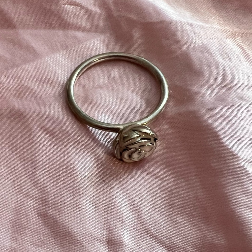 PANDORA - ROSE GARDEN PINK ENAMEL RING
